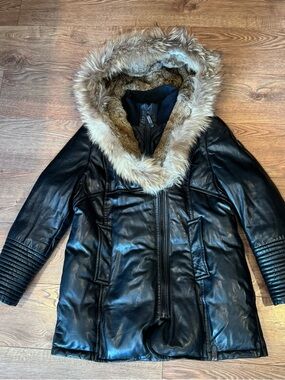 Rudsak Adelyna XL Real Leather And Fur Coat